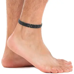 MagnetRX Ultra Strength Titanium Magnetic Anklet for Men (Black)