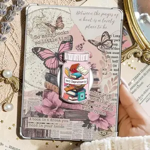 Funny Book Pill Jar Magnetic Phone Grip for Kindle – Cute Bookish Accessory for Readers & Book Lovers