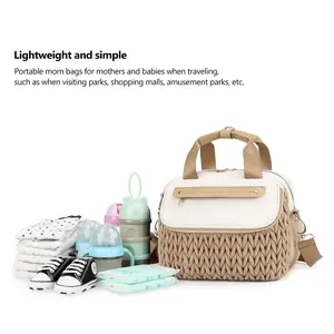 Quilted Mommy Bag, Baby Stroller Bag, Handheld Crossbody Pre-Natal Bag, Large Capacity Multi-Functional Maternity Bag