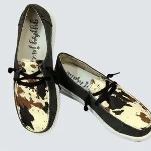 Gypsy Jazz Mooma Comfort Stylish Cow Print Western Rodeo Girl Women Footwear Shoe