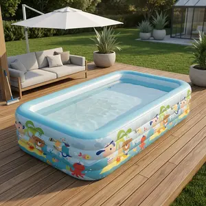 Upgraded and thickened four-layer inflatable swimming pool (103x68.9x26in) for home use, perfect for a summer water park. Suitable for backyards, gardens, balconies, and outdoor settings. A top choice for summer gifts.