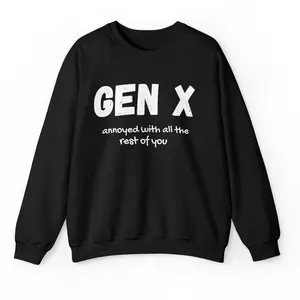 Made In USA, Generation X Sweatshirt Retro Casual Long Sleeve Crewneck Pullover, Gen X Graphic Sweater, Vintage 80s 90s Nostalgia Apparel, Fashion Streetwear Outfit, Gift For Men Women Adult