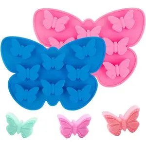 2 Pcs Silicone Butterfly Shape Ice Cube Tray-Wax Melt & Chocolate Candy Baking Molds, Non-Stick