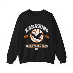 [Sale Up To 50%] - Karasuno Sweatshirt - Volleyball Team Tee - Anime Volleyball Sweater - Karasuno Anime Shirt - Sports Anime Gift - High School Manga Shirt
