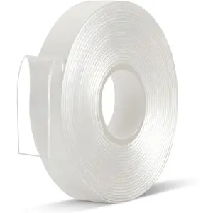 Double Sided Tape Heavy Duty - 1/2 in 10 Ft  Sticky Mounting Tape Clear Removable  Two Sided Adhesive for Sign/Photo/Poster/Picture Mount(Pack of 1 Roll)