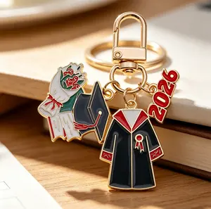 Class of 2026 Graduation Commemorative Gift Bachelor's Gown Doctoral Cap Pendant Keychain Bag Charm Creative Graduation Gift for Seniors