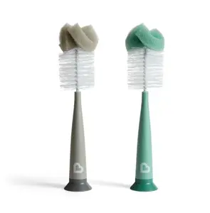 Munchkin Sponge Bottle Brush, Gray/Sage, 2 Pack, Unisex