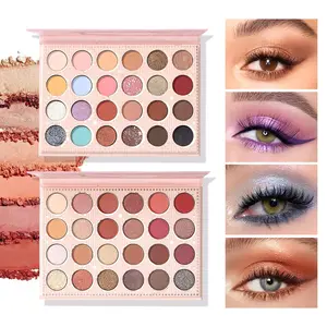 24 Color Eyeshadow Palette, Highly Pigmented Palette, Matte, Shimmer, Glitter, Makeup, Eye Shadow Palette, Earth Tone Highlighter Contour, All-In-One