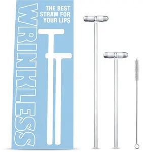 Anti-Wrinkle Glass Straw Set
