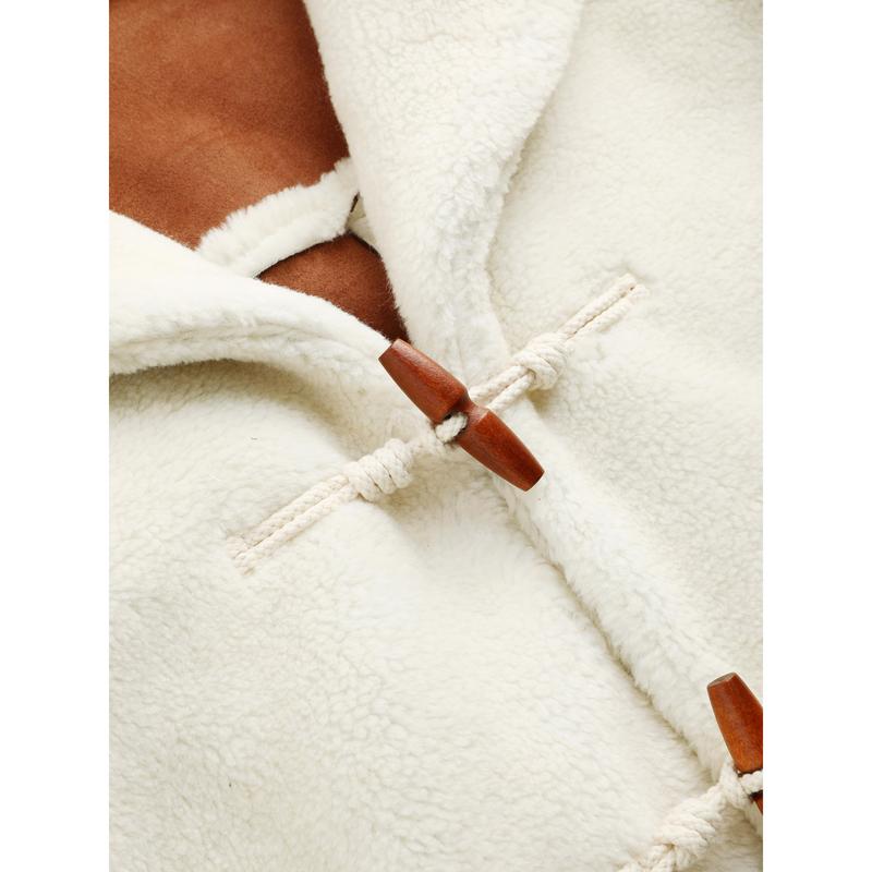 Cider Fleece Collar Toggle Button Oversized Long Sleeve Duffle Jacket [LIVE ONLY]