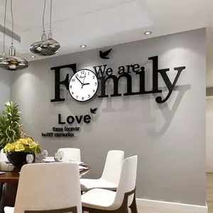 New 3D Acrylic Wall Clock for Living Room Modern DIY Silent Clock with Single-Chime - Battery Operated Analog Fantasy Themed Frameless Large Wall Decor for Bedroom Office Home - Irregular Shape Mirrored Finish