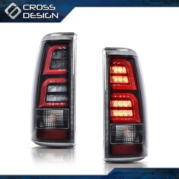 CROSSDESIGN LED Tube Tail Lights Brake Lamps Fit For 99-02 Chevy Silverado/99-06 GMC Sierra