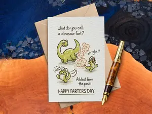 [Optional Colored Envelopes] Farter's Day | Handmade Father's Day Greeting Card with Kraft Envelope