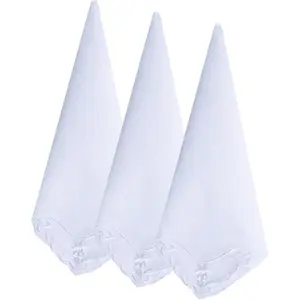 Ladies Embroidery Cotton White Handkerchiefs Lace Wedding Hankies