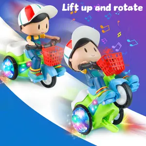 Electric Stunt Tricycle Toy for Kids with Flashing Lights Dynamic Music Obstacle Avoidance Fun Tricks Ideal Gift for Birthdays and Christmas