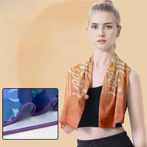 Cooling Quick Dry Sports Towel, Microfiber Cold Feeling Towel, Sweat Absorbent Breathable Cooling Towel for Gym Running Outdoor Hiking Fitness