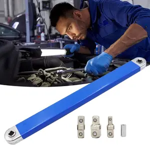 Offset Extension Wrench Impact Ready Set with 1/2", 1/4", and 3/8" Square Drive Adapters and 1/4" Drill Adapters, Designed for Hard to Reach Areas
