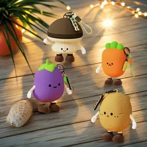 Reusable Silicone Vegetable Pattern Earphone Box, Small Wallet Storage Bag, Organizer Pouch, Durable and Versatile, Perfect for Daily Use