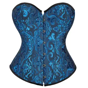 Corset Bustier for Women Top Boned Brocade Classic Floral Lace up Plus Size  Fashion Cosplay Costumes Fairy Renaissanc Halloween Elegant Pink Green Golden Blue Black Purple Red White