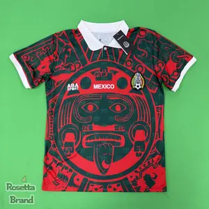 1998 Mexico Soccer National Team Home Red Nostalgia Soccer Jersey #2 Suarez #3 Sanchez Classic Breathable Quick Dry Soccer Jersey