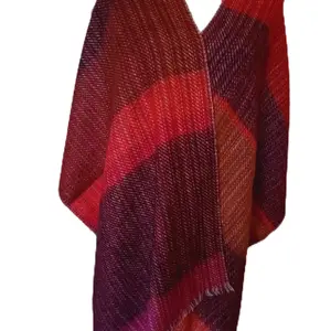 Womens Shawl, Wrap, Reddish hues, handmade in Ecuador, artisanal, New, Soft