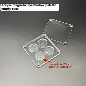 4-Compartment Acrylic Magnetic Compact Eyeshadow Palette, Fits 26mm Diameter, Detachable, Removable & Stackable, Self-Assembly Makeup Tool, Storage