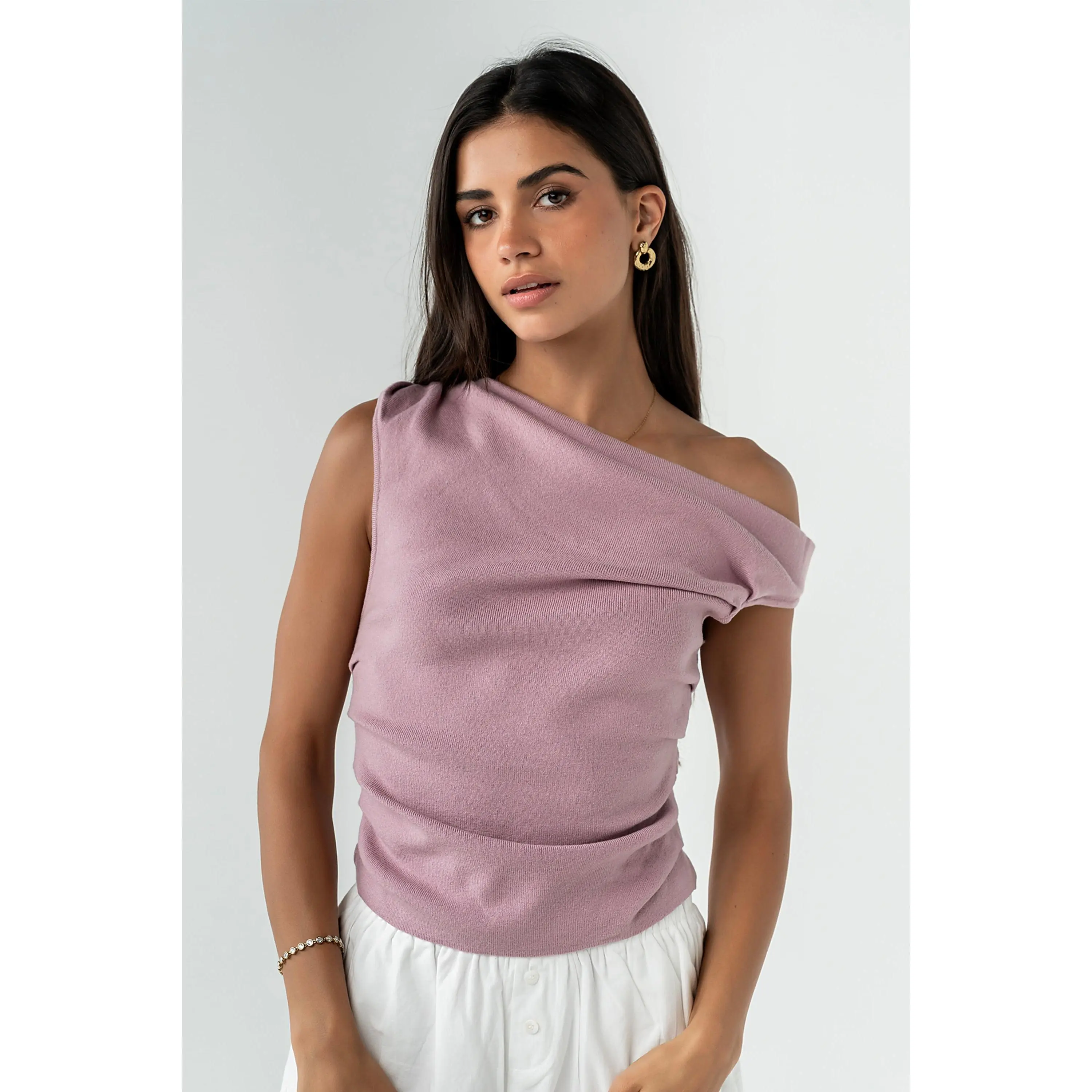 Susanna Asymmetrical Top in Mauve