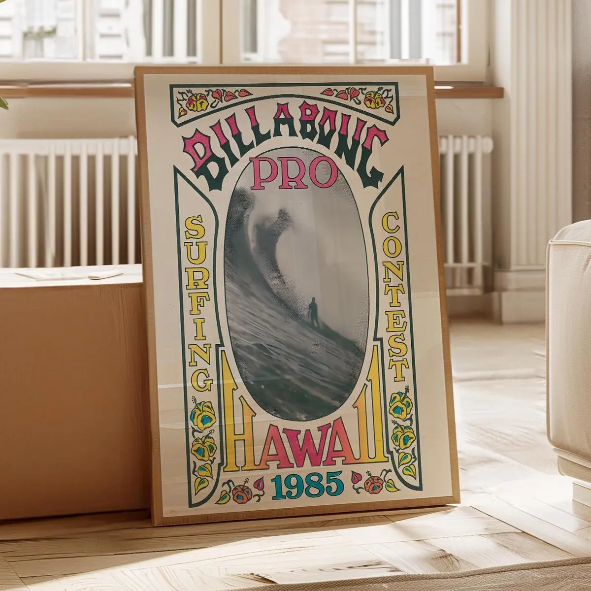 1985 Billabong Pro Hawaii Surfing Competition Print, Surfing Print, Surfing Poster, Gift for Surfer,Poster Unframed