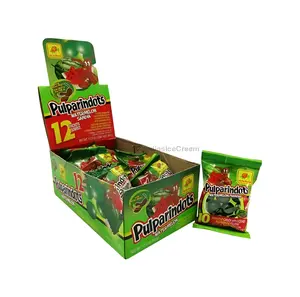 De La Rosa Pulparindots Sandia (12 Count), Mexican Candy, Chewy, Tamarindo, Watermelon Flavor Sweet Snack Bonbon, Dulces Mexicanos