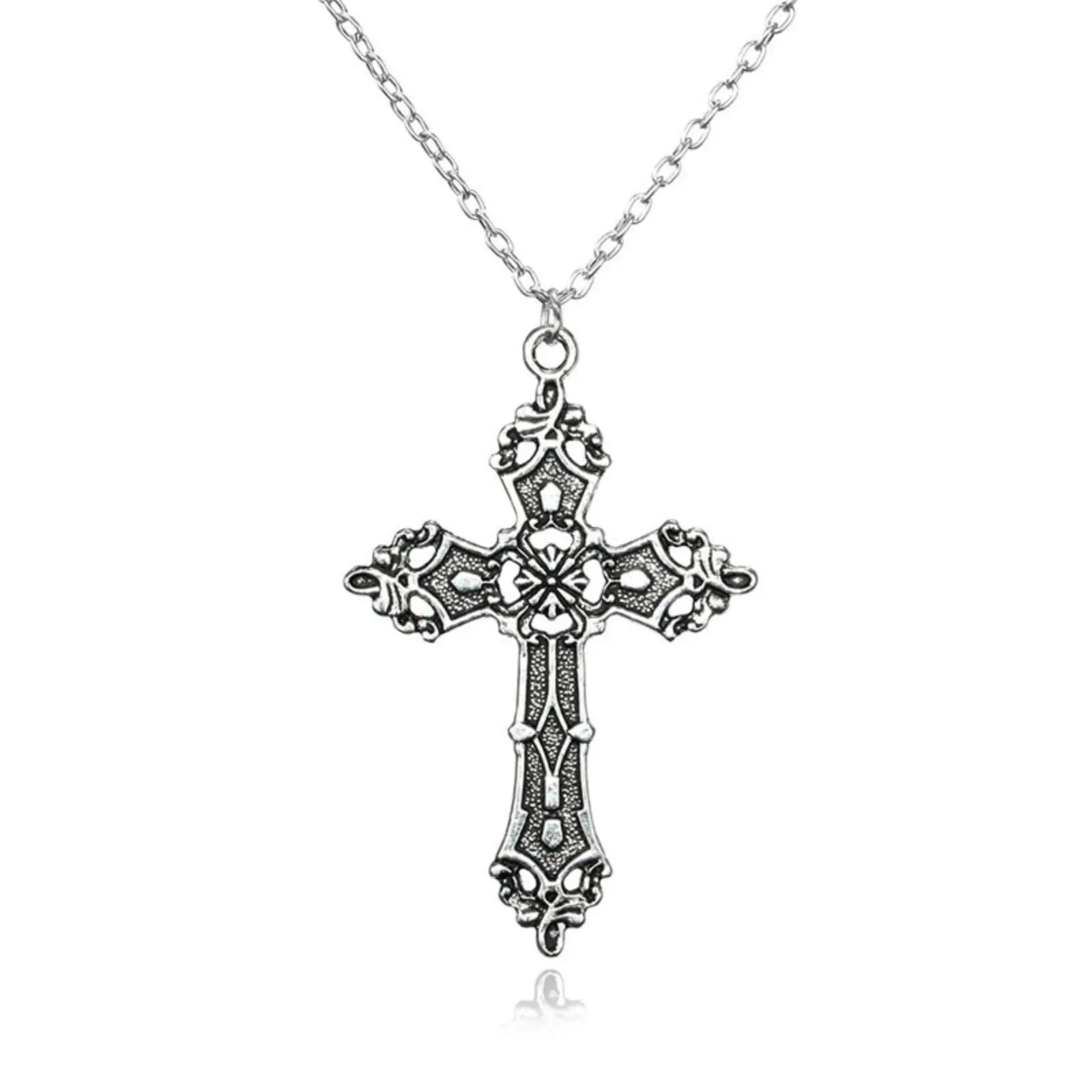 Baroque cross necklace personality retro Bohemian cool style pendant sweater chain Gothic men and women pendant necklace