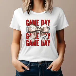 Ohio State Game Day Shirt Gift for College Fan Coquette Bow Aesthetic Retro Mascot, Ohio Football , Full Colors, Full Sizes, For Men, For Women