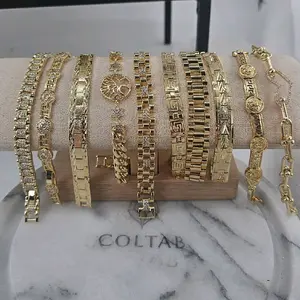 (157)col.   Beautifull bracelets diferents styles available 14k Gold plated