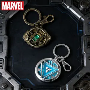 1PC Marvel Iron Man Doctor Strange Keychain Officially Licensed Collectible Super Hero Mystical Relic Magical Implement Anime Peripheral Backpack Decoration Car key Pendant Anti-Rust Durable Exquisite Alloy Gift