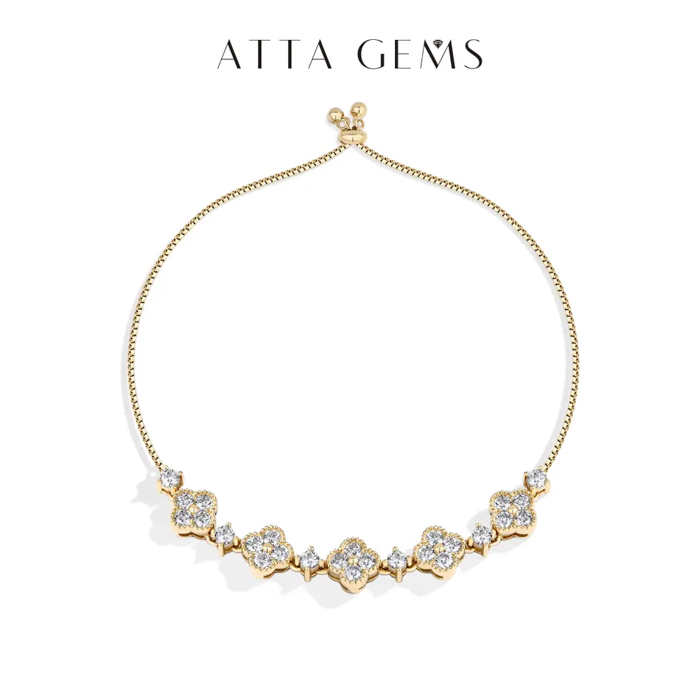 ATTAGEMS Classic D VVS1 Color 925 Sterling Silver Lab-Created Moissantie Bracelet for Women Jewelry Daily Engagement  Anniversary Casual Gift for Lovers,Parents,Parents B052, Moissanite Jewelry, Daily Wear Bracelet summerwins,summerwins