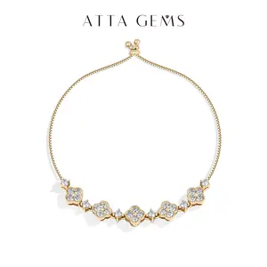 ATTAGEMS Classic D VVS1 Color 925 Sterling Silver Lab-Created Moissantie Bracelet for Women Jewelry Daily Engagement  Anniversary Casual Gift for Lovers,Parents,Parents B052