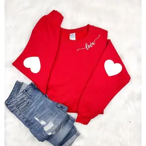 Valentine’s Sweatshirt, Heart Elbow Patch, Love Heart Sweatshirt, Heart Arm Patches, Cute Valentine’s Sweater, Teacher Valentine’s Shirt