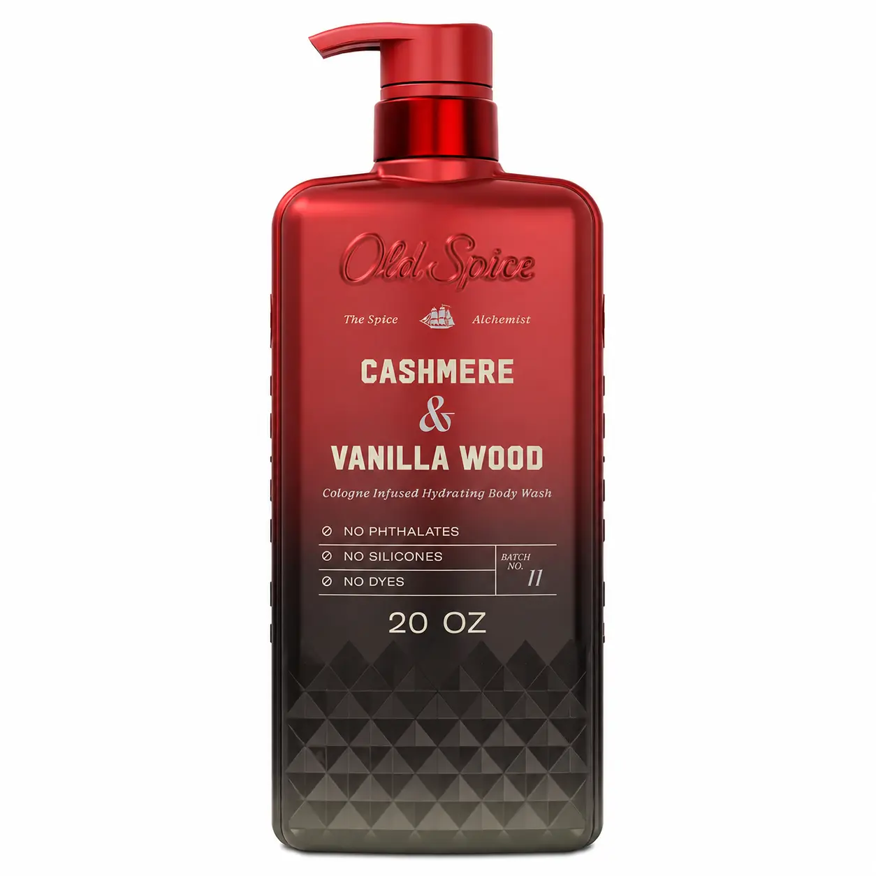 Old Spice Body Wash for Men, The Spice Alchemist Collection, 24/7 Cologne Infused Hydration, No Trade Off Formula, Free of Phthalates Silicones & Dyes, Cashmere + Vanilla Wood Scent, 20 oz