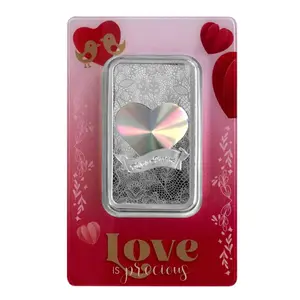 2024 Pamp Love is Precious Heart Holographic 50 Gram Silver Bar - In Assay w/Sleeve