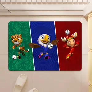 FIFA World Cup 2026 Mascot Clutch Zayu Maple Pattern Welcome Door Mat Suitable for Entryways, Bathrooms, Living Rooms, Laundry Rooms, Home Decor All Seasons Decoration