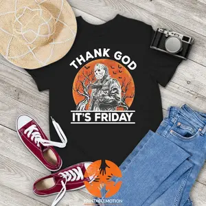 Jason Voorhees Thank God It's Friday Vintage T-Shirt, Jason Voorhees Shirt, Serial Killer Shirt, Halloween Shirt, Friday The 13th Shirt