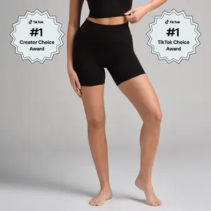 Comfrt | ComfrtCore 5" Biker Shorts | Seamless Front Smooth Fabric Biker Workout Bottom Womenswear
