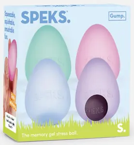 SPEKS Gump Memory Gel Stress Eggs – 4-Pack Sensory Fidget Set