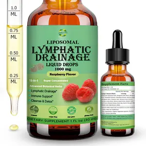 Lymphatic Drainage Drops, 18-in-1 Herbal Lymph System Support Lymphatic Cleanse Detox Immune Support, 1 Fl Oz Pack of 1