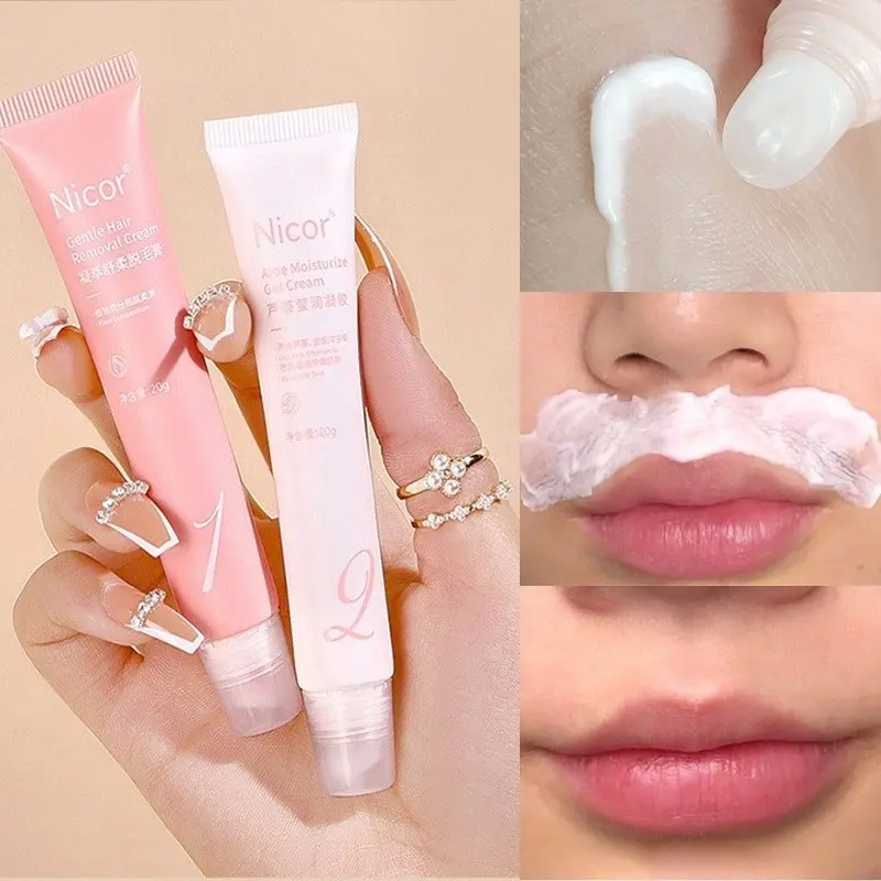 Nicor Gentle Hair Removal + Soothing Set, Unisex Mild Cosmetic Depilatory Cream, Magic Hair Removal Cream, Portable Affordable Shaving Gel, Fresh Skin Care, Body Care