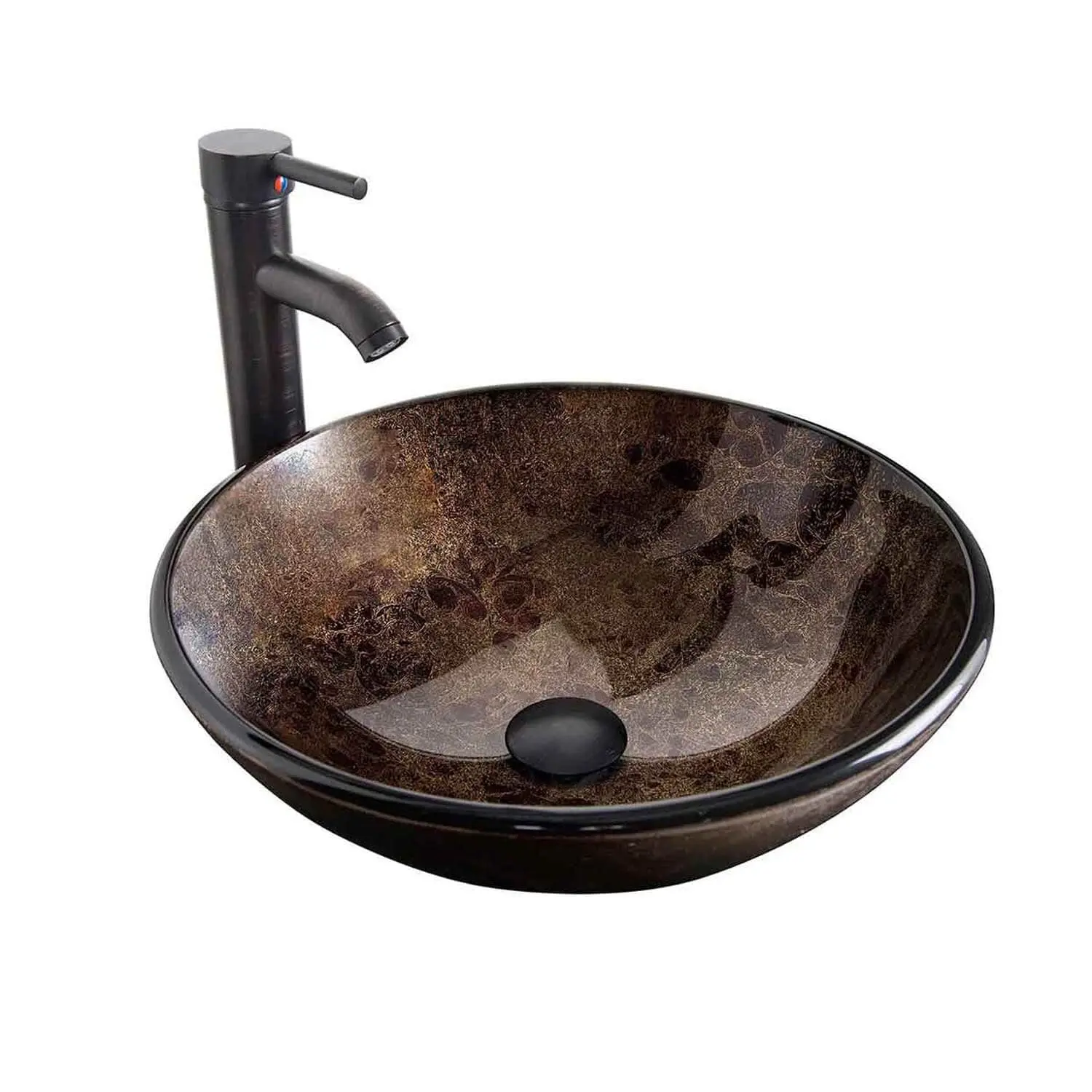Brown Round Glass Vessel Sink BA20062 Brown Round Glass Vessel Sink BA20062