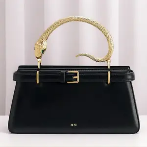 JW PEI Elena Snake Handle Top Handle Bag - Black