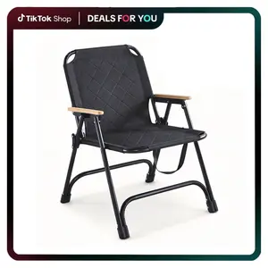 Must-Have Outdoor Essential! Durable Folding Chair with Wood Armrests | Lightweight & Space-Saving | Perfect for All Adventures