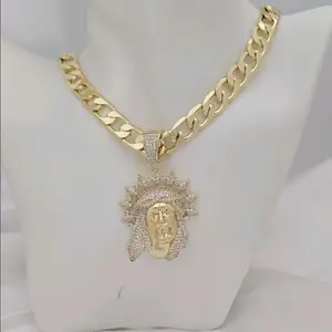 dije cristo 212 y cadena 226 gold plated