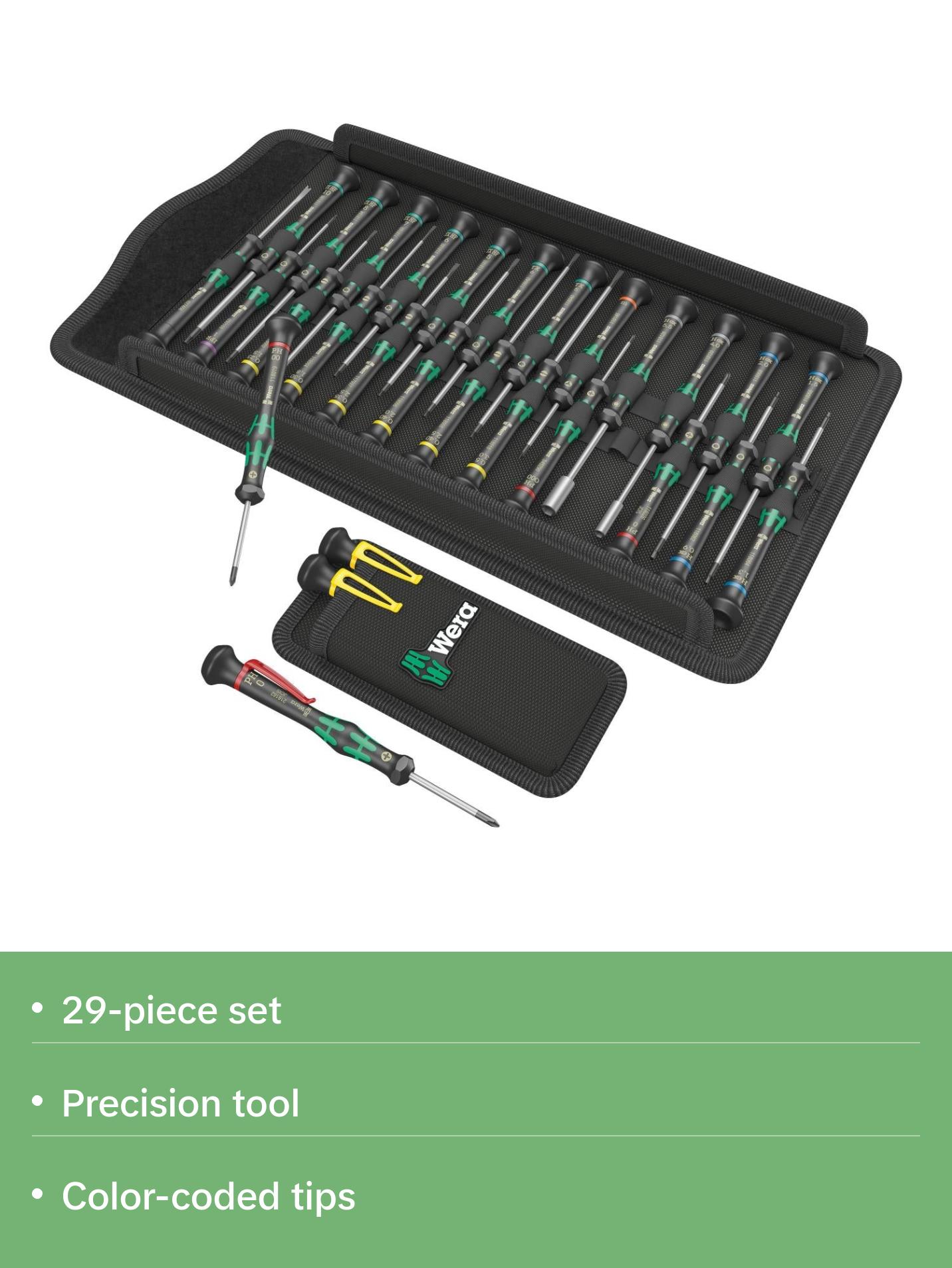 Wera 05134027001 Kraftform Micro Electronics Screwdriver Set Big Pack 2, 29 Pc.