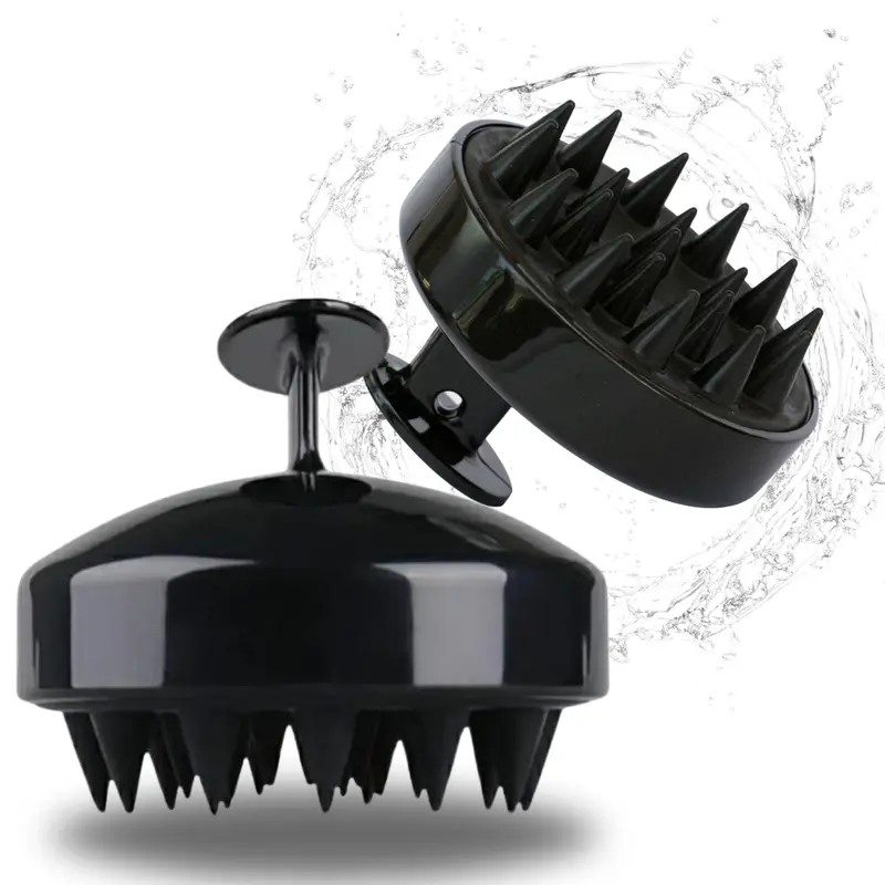 Silicone Scalp Scrubber Shampoo Brush - Ergonomic Grip Hand Exfoliating Bathroom Gadgets for Personal Shower Hair Care, Gentle Massage, Itchy Scalp Relief, Dandruff Control & Hair Growth, Wet/Dry Use for Sensitive Skin